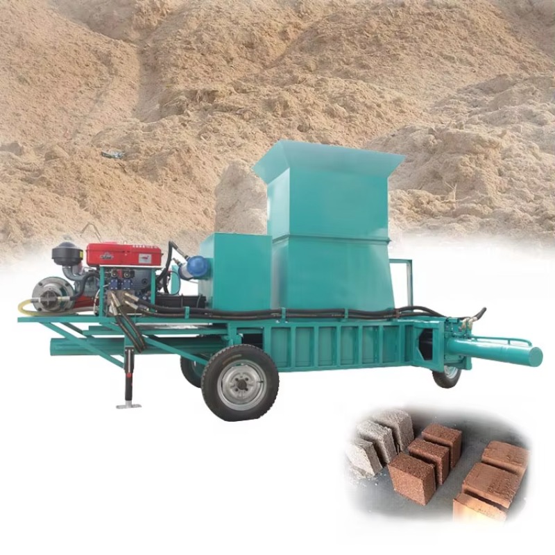Coco Coir Block - เครื่องทำก้อนใยมะพร้าวติดล้อ ใช้เครื่องยนต์ดีเซล ระบบไฮดรอลิก อุปกรณ์อัดก้อนใยมะพร้าวแบบปรับแต่งได้